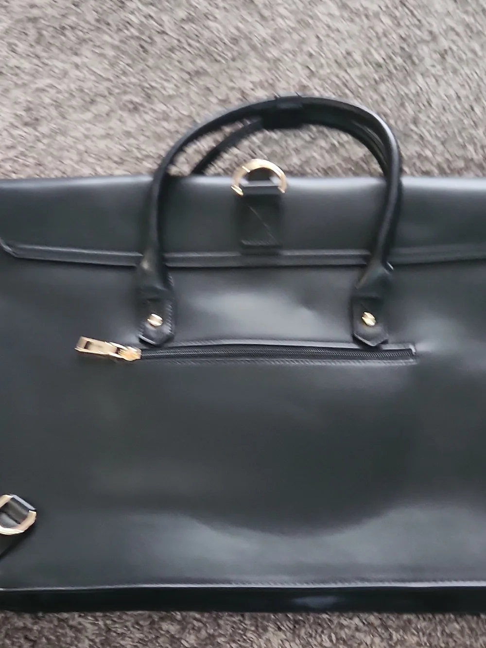 Mosiso Black Leather Tote Briefcase
